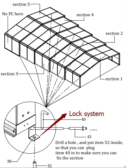 Lock systems of swimming pool enclosure