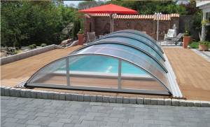 outdoor polycarbonate pool ecnlosure