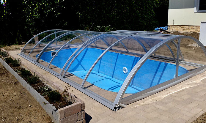Excelite retractable swimming pool enclosure.