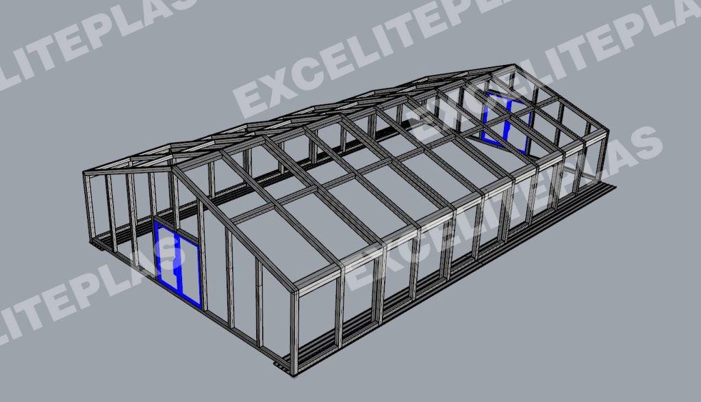 spa enclosure with a gable roof design