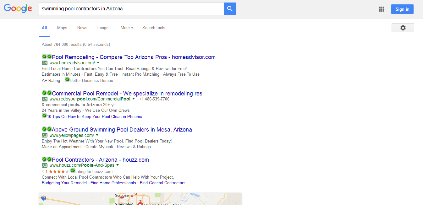 How to search for pool and spa enclosure via Google