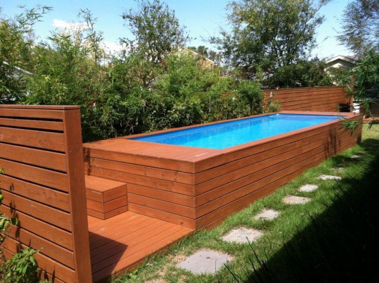 shipping container pool inground