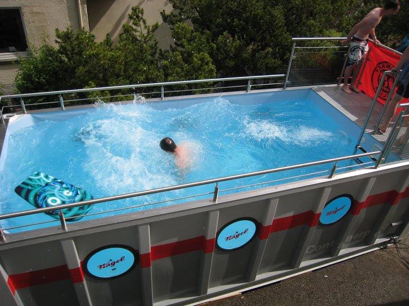 Above ground shipping container swimming pool