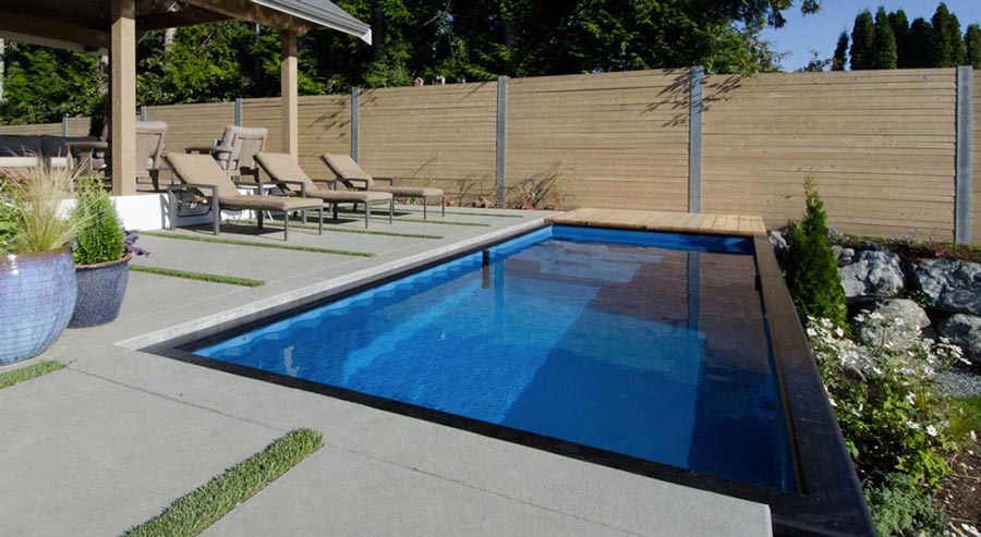 In ground shipping container swimming pool