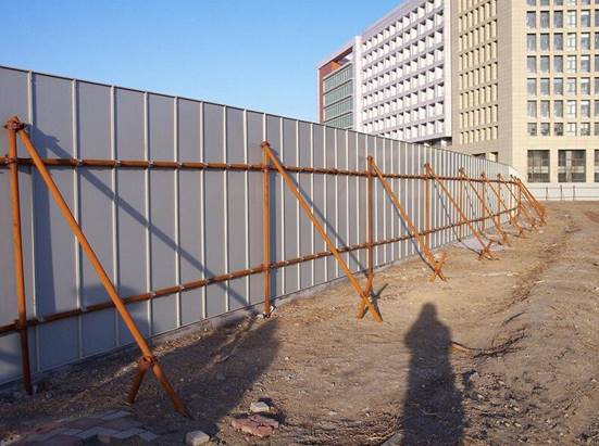 temporary barrier on a construction site