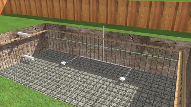 Install the plumbing system of the in ground swimming pool