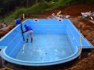 Fiber glass swimming pool