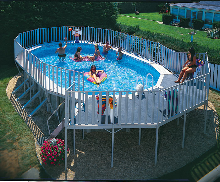 Oval swimming pool