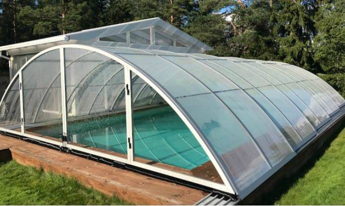 Retractable pool enclosure with an option for automation