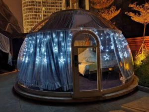 glamping dome in the garden